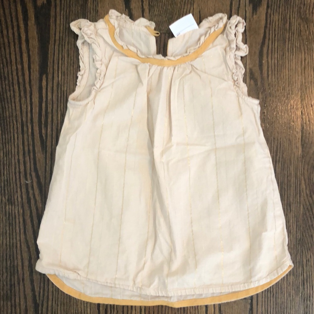 Hanna Anderson gold stripe top size 120 or 6/7